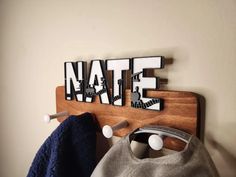 Kids Room Coat Hat Rack, Personalized, Custom, Hand Made, Hat Rack, Train Font, Wall Hanger - Etsy Hat Rack, Coat Racks, Wall Hanger, Coat Rack, Trucker Cap, Personalized Custom, Kids Room, Hand Made, Display Homes