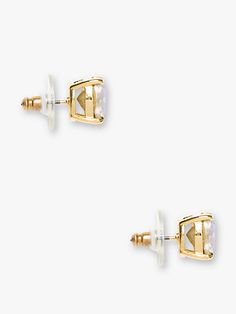 these sparkling rose studs, part of our crystal rose collection, glitter into bloom. pair them with everything from an evening gown to a cocktail dress to a t-shirt and jeans. | Kate Spade Earrings Mini Small Square Studs, Ab Sparkling Rose, Spade Earrings, Studs Gold, Kate Spade Earrings, Crystal Rose, Square Stud, T Shirt And Jeans, Evening Gown, Beaded Jewelry