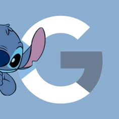 the letter g with an image of stitchy in it's head and ears