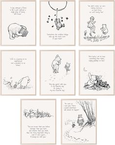 winnie the pooh greeting card set with four different cards and envelopes, including one for