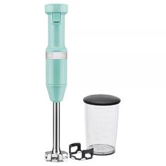 a blender with a glass container next to it