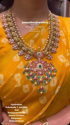 Gold Plated Kundan Jadau Long Necklace From 'Antique Lotus' • South India Jewels South Indian Haram Designs, Long Nakshi Haram, Bridal Jewellery Indian Kundan, Gold Antique Necklace Designs, Bottu Mala Designs, Long Haram Gold Jewellery Designs, Gold Kundan Necklace, Bottu Mala, Nakshi Necklace