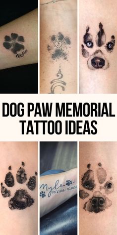 dog paw memorial tattoo ideas for men and women