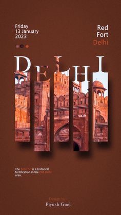 an advertisement for the british pavilion in red fort, which has been designed to look like it