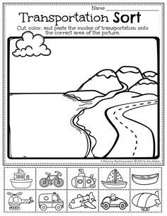 the transportation sort worksheet for children