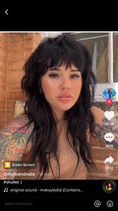 Modern Day Mullet For Women, Really Short Layers On Long Hair, Fashion Mullet Women Long, Long Funky Haircut, 2 Halves Of A Whole Tattoo, Long Mullets Woman, Womans Mullets Long, 2023 Edgy Hair, Black Shag With Bangs