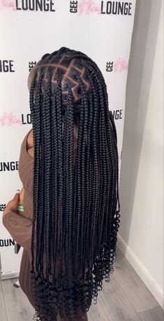 Cute Braided Hairstyles With Beads, Big Knotless Box Braids, Med Knotless Braids, Fake Hair Braids, Latest Hair Braids, Box Braid Hair, Quick Braids, Pretty Braids