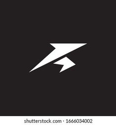 an arrow logo on a black background