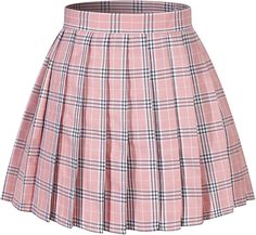 Pink Plaid Skirt, Short Pleated Skirt, White Knee Length Skirt, Pink Pleated Skirt, Pleated Skirt Short, White Pleated Skirt, Girls School, White Skirt