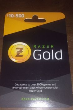 a card with the razer gold logo on it