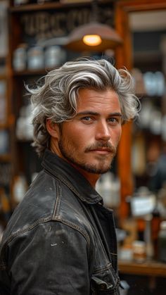 15 Stylish Hair Colors for Men to Try Today Gray Haired Men, Long Silver Hair Men, Long Grey Hair Men, Salt And Pepper Hair Mens, Men With Silver Hair, Men’s Long Straight Hairstyles, White Hair Guy, Grey Hair Color Men, Gray Hair Men