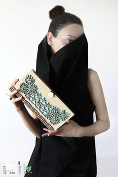 "Floral Wooden Clutch, Silk Clutch, Evening Handbag, Party Clutch, Formal Purse, Modern Bag, Unique Handbag, Floral Pattern Bag , Gift Idea, Modern, elegant design. Create your perfect combination ❀Our wooden bag fits most of your clothing ,and also a wonderful gift for girl friend/mom/daughter/sister ❀100% natural handmade unique and chic handbag. Suitable for parties,dating,travel is also a good gift idea.Very characteristics and fashion bag ❀This is a unique gift 100% handcrafted . Whether yo Envelope-shaped Box Bag As A Gift, Clutch Box Bag As Gift, Traditional Pouch Bag For Events, Rectangular Clutch With Removable Pouch As Gift, Square Clutch With Removable Pouch As Gift, Handmade Rectangular Pouch For Formal Occasions, Handmade Formal Rectangular Pouch, Formal Handmade Rectangular Pouch, Formal Purse