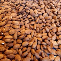 several almonds are stacked on top of each other