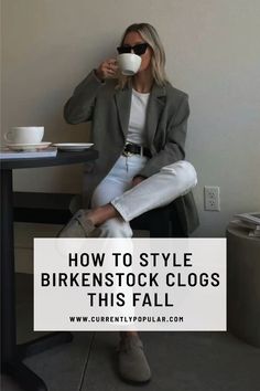 Learn how to style Birkenstock clogs for fall with effortlessly chic outfit ideas. Perfect for casual days, school outfits, and even cozy weekends, these styling tips will keep you comfy and on-trend all season long. Bicycle Shorts Outfits Street Style, Boston Big Buckle Outfit, Birkenstock Outfits Women Fall, Birkenstock Boston Outfit Leggings, Slip On Clogs Outfit, Styling Clogs Outfit, Outfit With Birkenstock Clogs, Style Birkenstock Clogs, Casual Clogs For Workwear, Fall Season