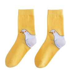 Duck Print Socks boogzel clothing Head Sock, Funny Goose, Yellow Socks, Duck Cartoon, Sock Crafts, Kawaii Harajuku, Soft Sock, Cute Socks, Happy Socks