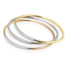 This beautiful bangle features a contemporary design set with brilliant diamonds and is perfect for creating a stack. Total Carat Weight .36¬¨¬®‚Äö√Ñ‚Ä†Diamonds Bracelet Colors, 18k Gold Bangle, White Gold Diamond Bracelet, Pave Bangle, Bangle Box, David Yurman Bracelet, Stackable Bangles, Jewelry Appraisal, Diamond Fashion