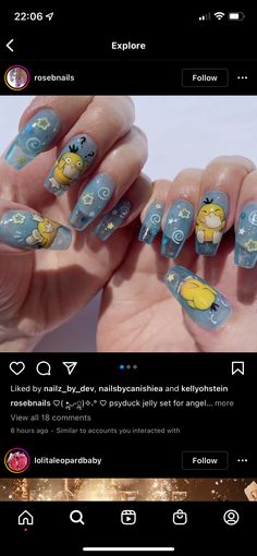 Snorlax Nail Art, Squirtle Nails, Psyduck Nails, Togepi Nails, Mimikyu Nails, Bulbasaur Nails, Hangyodon Nails, Snorlax Nails, Pokemon Nails Designs