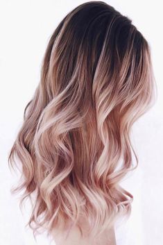 Gold Blonde Hair, Rose Gold Hair Ombre, Rose Gold Blonde, Pink Hair Dye, Ombre Hair Blonde, Hair Toner, Gold Blonde, Ombré Hair, Hair Color Highlights