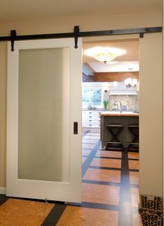 an image of a sliding door with the words barndor hardware attached to it and on the floor