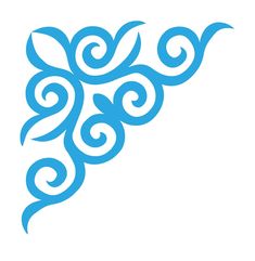 a blue swirly design on a white background