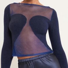 Size Small Cult Gaia Fable Knit Top In Aspen. Originally $348. Long Sleeves. Sheer Paneling Through The Center. Accented With Rounded, Knit Bust Paneling. Ultra-Flattering Silhouette. Wide Neckline. Cropped Hem. Sheer Paneling At Bodice With Opaque Bust Coverage. Fragile; Do Not Snag. 6% Wool, 68% Acrylic, 12% Polyester, 11% Nylon, 3% Spandex. Blue Fitted Knit Sweater, Fitted Blue Knit Sweater, Blue Long Sleeve Fine Knit Top, Chic Blue Fine Knit Top, Chic Fine Knit Blue Tops, Blue Fitted Elegant Sweater, Fitted Elegant Blue Sweater, Elegant Fitted Blue Sweater, Blue Knit Tops For Layering