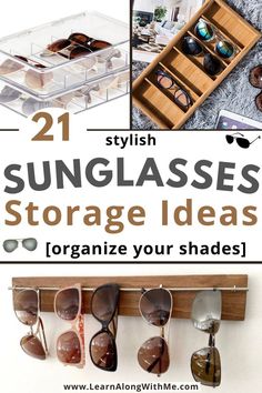 Need help storing your sunglasses collection? Check out these 21 storage ideas for your shades. Which one will work for you? 

(PS not every idea will work for you...e.g. you may have too many sunglasses in your collection for certain ideas, but I bet at least one of the ideas will help you.)


#sunglassesstorageideas  #sunglassesorganizer  #sunglassesstorage  #sunglassesorganizationideas Diy Sun Glasses Organizer, Sun Glass Storage, Sun Glasses Storage Ideas, Sun Glass Storage Ideas, Sunglass Storage Ideas Diy, Sunglasses Organization Ideas, How To Store Sunglasses, Sunglass Storage Ideas