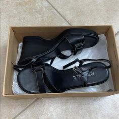 Like New. Black Wedges Women's Size 7.5 Aerosoles Women's Black Wedges Black Synthetic Medium Width Wedge Sandals, Black Closed Toe Wedge Sandals Medium Width, Black Wedge Sandals With Ortholite Insole, Black Heels With Ortholite Insole, Medium Width, Black Heels With Cushioned Footbed And Medium Width, Black Sandals With Ortholite Insole And Round Toe, Moodboard Theme, Green Suede Shoes, Cheetah Heels