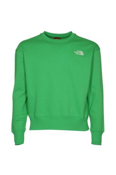 Essential Crewneck Sweatshirt from The North FaceComposition: 70% Cotton, 30% Polyester The North Face Cotton Crew Neck Sweatshirt, The North Face Long Sleeve Tops For Fall, Green Sporty Tops With Ribbed Collar, Sporty Green Top With Ribbed Collar, The North Face Winter Sweatshirt With Ribbed Cuffs, Basic Green Crew Sweatshirt, Basic Green Crew Neck Sweatshirt, The North Face Long Sleeve Cotton Sweatshirt, Casual The North Face Sweatshirt For Streetwear