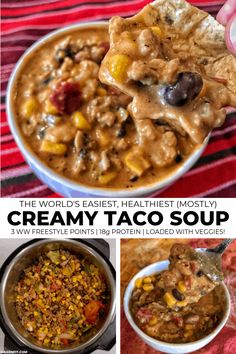 the world's fastest healthy mostly creamy taco soup