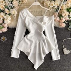 Bustier Pattern, Cute Korean Fashion, Chic Prom Dresses, Blouse Casual Fashion, Long Sleeve Wedding Dress Lace, Designer Dresses Casual, Quick Outfits, Classy Work Outfits, Stylish Dress Book