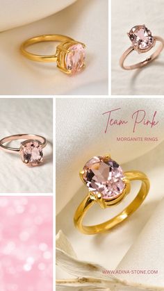 We're obsessed with our morganite rings and you can have it in 18K Gold Vermeil or Rose Gold Vermeil Morganite Rings, Team Pink, Morganite Ring, Morganite, Gold Vermeil, Or Rose, Jewelry Pieces, 18k Gold