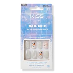 Like This Nail Drip Holiday Press-On Nails with Glue - NAIL DRIP HY24 LIKE THISFeaturesOff-white gel nails are short length & oval shaped with 3D special effects and an exclusive design inspired by the holiday seasonEasy, glue on applicationWear up to 7 days with no damage to natural nailsExtreme shine with unique special effects to create the latest cool, stylish designsIncludes30 Nails2g glue1 Manicure Stick1 Mini File - Like This Nail Drip Holiday Press-On Nails with Glue Brr Basket, White Gel Nails, Kiss Products, Kiss Nails, Nail Polish Stickers, Lash Primer, Makeup Bag Organization, Skincare Tools, Mascara Lashes