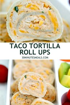 this is an image of taco tortilla roll ups