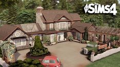 Henford's family house | Patreon Sims 4 Orphanage Build, Sims 4 Family Farmhouse, Sims 4 Henford-on-bagley, Sims 4 Craftsman House, Sims 4 Ranch, Sims 4 Farmhouse, Sims4 Inspiration