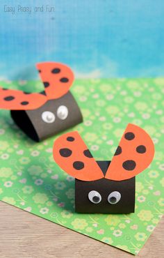 the paper lady bug craft is ready to be made