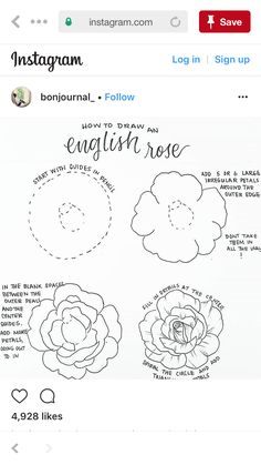 the instagram page on instagram com shows how to draw flowers in different ways