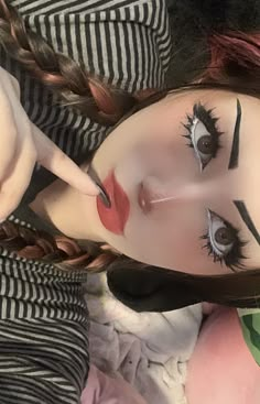 E Girl Makeup Tutorial, Baby Doll Makeup, Manga Makeup, E Girl Makeup, Punk Makeup, Anime Makeup, Doll Eye Makeup