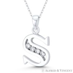 The Featured Pendant Is Cast In .925 Sterling Silver And Showcases An Initial "S" Design Adorned With Round Brilliant Cut Cubic Zirconia Crystals. The Pendant Is Then Finished With A Sturdy Bail That Can Accommodate Most Chain Sizes. Product Details Product Id: St-Ip003-S-Diacz-Slp-Po Metal Type: .925 Sterling Silver Gram Weight: Approx. 3.3 Grams Measurements: Total Length W/ Bail - 25mm (1in) Charm - 16x14x3mm (0.6x0.5x0.12in) Chain Length - None Included, Pendant Only Gemstone Information Gem Silver Sterling Diamond Necklace With Initials, Silver Sterling Initial Pendant Diamond Necklace, Elegant Nickel-free Initial Pendant Charm Necklace, Sterling Silver Hallmarked Initial Pendant, Nickel-free Silver Initial Pendant Jewelry, Sterling Silver Initial Pendant Necklace, Hallmarked, Silver Nickel-free Initial Pendant Charms, Initial S, Heart Shaped Pendant Necklace