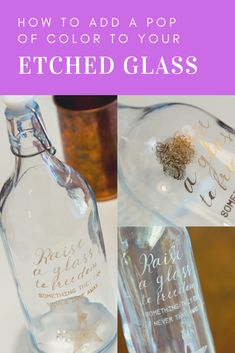 how to add an applique or color to your etched glass bottle for wedding favors