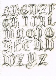 the letters are drawn in pencil and have been placed on top of each other,