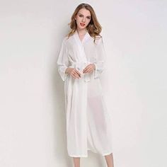 Victoria's Secret Embroidered Lace Peignoir Robe. White Mesh, Sequins & Lace. Size M/L. Maxi With 3/4 Sleeves. 25” Armpit To Armpit, 16” Sleeve Inseam, 11” Kimono Sleeve Width, 58” Length. Belt Missing. Similar To Stock Photo, Not Exact. Nwt Nightgown Sold Separately. 256 White V-neck Robe For Sleep, White V-neck Kimono For Daywear, Feminine Open Front Robe For Loungewear, Long Summer Nightgown For Loungewear, Summer Long Nightgown For Loungewear, Sheer Long Sleeve Summer Nightgown, Sheer Long Sleeve Robe For Wedding Night, Elegant Long Sleeve Sleepwear For Vacation, Long Summer Sleepwear For Wedding Night