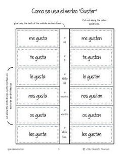 spanish worksheet with words and pictures