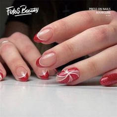 " Click here to view more Fofosbeauty Press On Nails at lower price! Fofosbeauty--Festive Nail Art to Wear This Christmas! Press on nails 24 Pieces set 12 different sizes. Acrylic nails art accessories design 24 pcs set full nail design fake nail tips with free nail glue sticker sheet and mini nail file. These tools can help you wear fake nails better, and the operation is easy and convenient for everyone. Get into the holiday spirit with our exclusive Christmas-themed nail wraps! Perfect for ad Nagel Tips, Oval Nails, Stick On Nails, Christmas Nail Designs, Christmas Nail Art, False Nail, Manicure E Pedicure