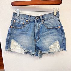 Suuuper Cute High Waisted Denim Shorts. Not Interested In Trading But Feel Free To Leave A Reasonable Offer Daisy Duke Shorts, Destroyed Denim Shorts, Acid Wash Shorts, High Waisted Denim Shorts, Tie Dye Jeans, Cuffed Denim Shorts, Not Interested, Destroyed Denim, High Waisted Jean Shorts