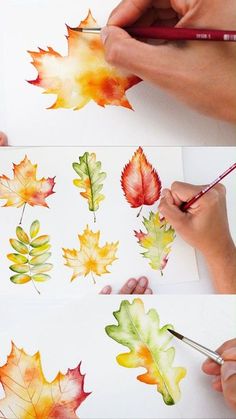 Hi everyone, in my new step-by-step YouTube tutorial, we’re going to paint these bright & beautiful autumn leaves. These are so much fun to paint, we’ll be using a lot of loose, expressive techniques, and the best part about painting these is they come in so many different shapes, sizes, and colors, so you can really have fun with your creativity and make your own unique paintings.