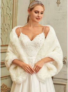 JJ's House Shawl Faux Fur Wedding Winter Bridal Ivory Wraps. #JJ's House #Shawl #FauxFur #Wedding #Winter #Bridal #Ivory #Wraps Faux Fur Wedding Shawl, Faux Fur Wedding, Dress Train, Chiffon Cocktail Dress, Wedding Dress Sequin, Ball Gowns Princess, Wedding Dress With Pockets, Lace Ball Gowns, Sequin Wedding