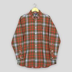 Vintage 90s Ralph Lauren Checkered Flannel Shirt Large Polo Ralph Lauren Plaid Checked Flannel Polo Red Checked Buttondown Shirt Size L Good Used Condition. No Stains and No Holes. Size (On Tag) : Size L **To make sure if it FITS YOU, refer at the exact measurements. Size Measurement (All measurements were taken lying flat) : Width [armpit to armpit] : 23.5 inches / 70 cm Length [shoulder to end of garment] : 31 inches / 79 cm THIS IS USED CLOTHING! PLEASE DON`T EXPECTED IT TO BE LIKE NEW OR DON Red Vintage Flannel Shirt, Classic Red Long-sleeved Flannel Shirt, Classic Multicolor Shirt For Fall, Classic Multicolor Fall Shirt, Vintage Red Flannel Shirt With Button Closure, Red Vintage Flannel Shirt With Button Closure, Classic Red Flannel Shirt For Fall, Retro Red Button-up Flannel Shirt, Vintage Red Button-up Flannel Shirt