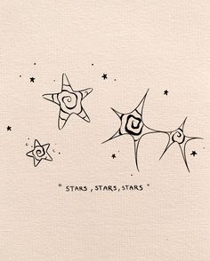 three stars are flying in the sky with words written below them that read, it's stars, stars