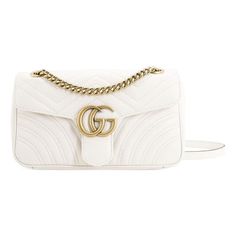 Gucci Gg Marmont, Gg Marmont, White Bag, Gucci Bag, Leather Shoulder Bag, Leather Women, Gucci, Shoulder Bag, Leather