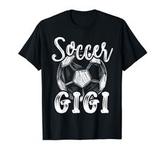 soccer girl t - shirt with the words soccer and a ball in white on black